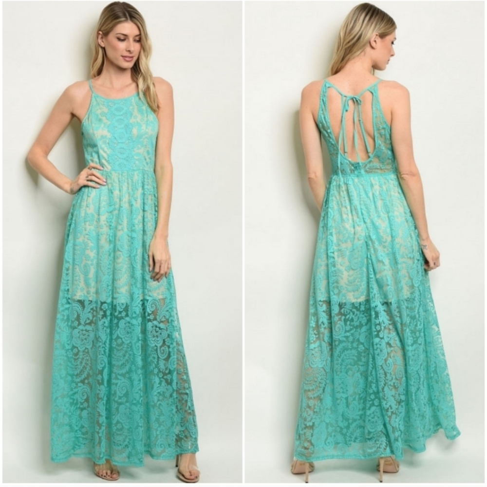 Mint nude dress